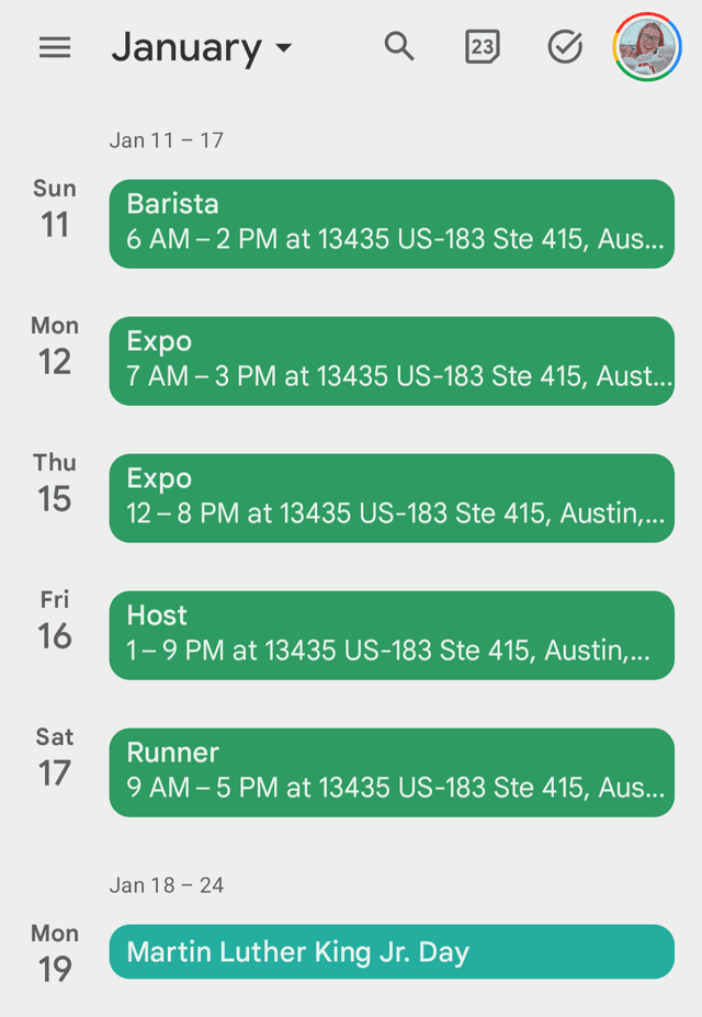 Google Calendar integration